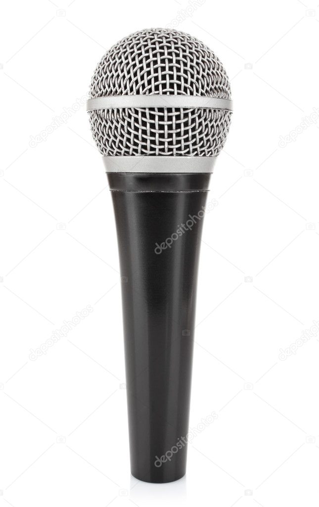 Black metallic microphone