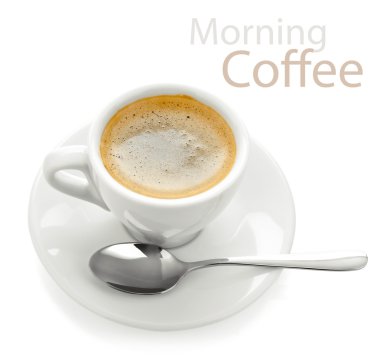 Cup morning coffee with spoon clipart