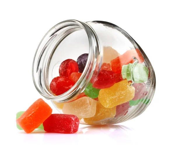 Frasco com doces coloridos — Fotografia de Stock