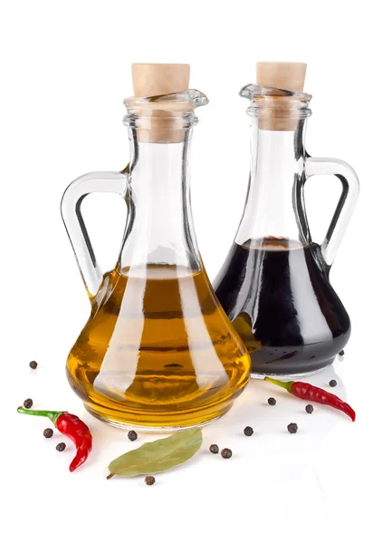 Оливковое масло и уксус — стоковое фото