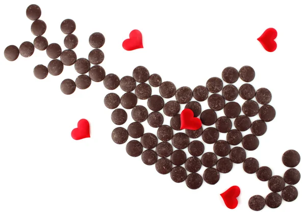 Coração com seta de chocolate — Fotografia de Stock