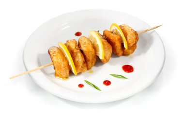 Chicken shish kebab with lemon and sesame clipart