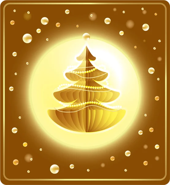 Διακοσμητική Χριστουγεννιάτικη κάρτα με ένα δέντρο Royalty Free Διανύσματα Αρχείου