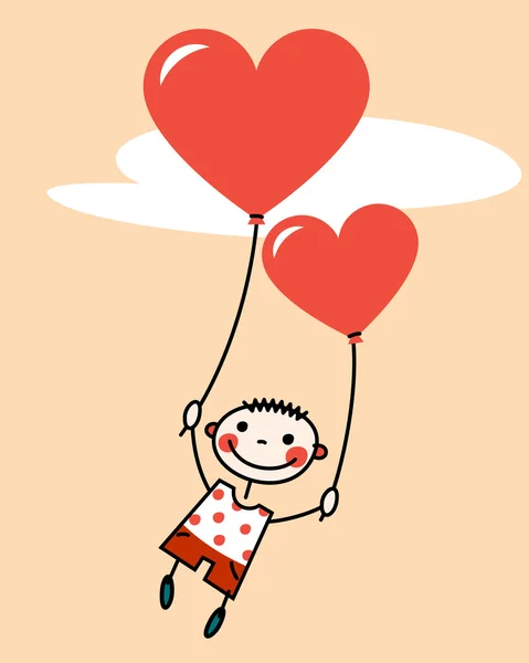 stock vector Boy with balloons