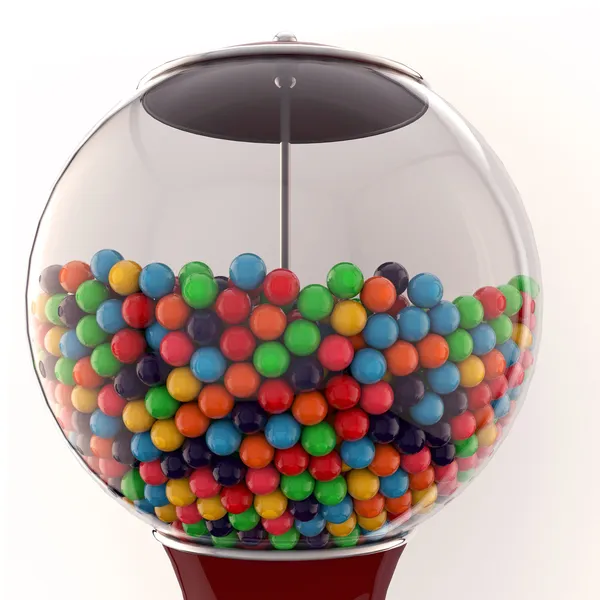 Goma bolas máquina isolada no fundo branco — Fotografia de Stock