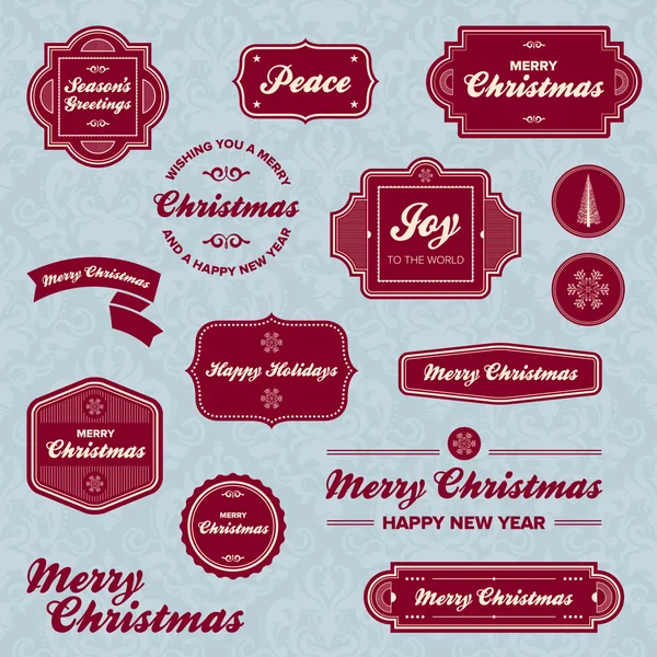 Étiquettes de vacances de Noël — Image vectorielle