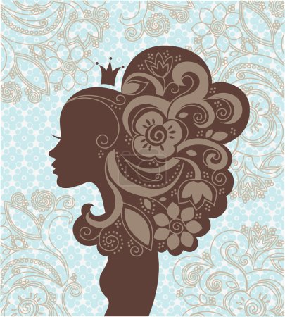 Belle silhouette de femme avec une fleur