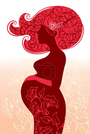 Femme enceinte en fleurs