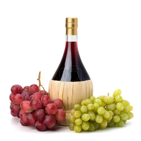 Bouteille de vin rouge complète 