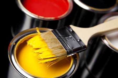 Boîtes de peinture avec pinceau 