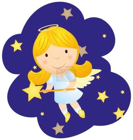 mignon dessin animé ange fille 