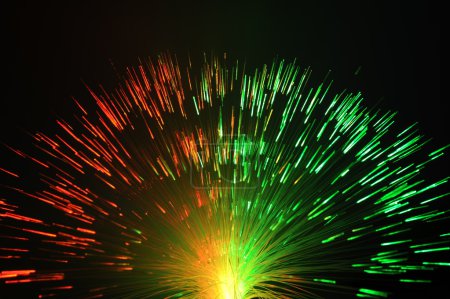 Fond de fibre optique avec beaucoup de taches lumineuses 
