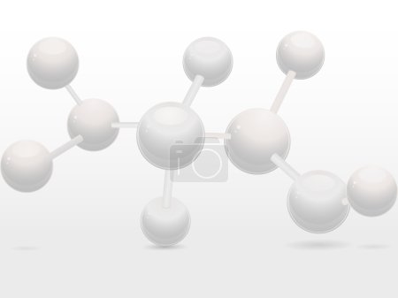 Structure moléculaire blanche 3d 
