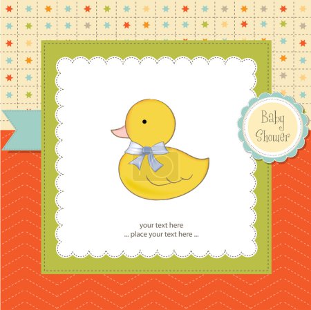 Carte d'annonce de douche bébé avec canard 