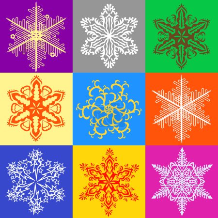 Ensemble de flocons de neige 