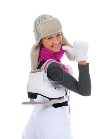 Fille avec des patins 