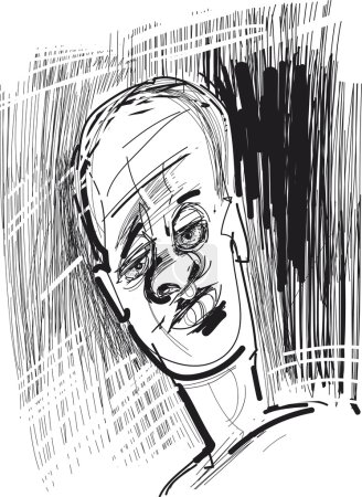 Croquis du visage de l'homme 
