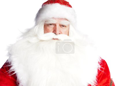 Portrait du Père Noël souriant isolé sur un fond blanc 