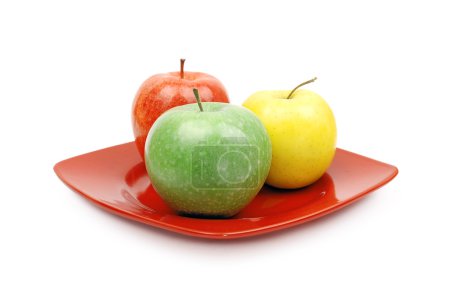 Pommes sur plaque rouge 