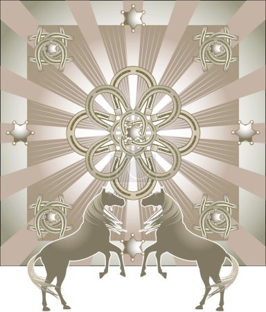 Ornement cheval motif rétro 
