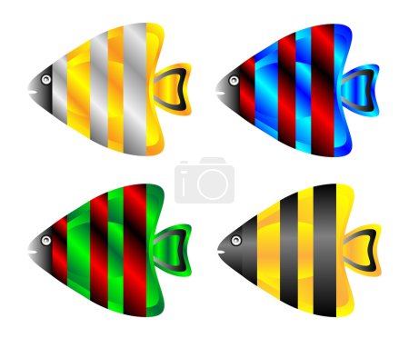Ensemble de poissons tropicaux 
