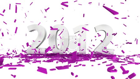 Date blanche 2012 avec confettis roses abstraits 