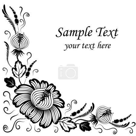 fleurs noires sur fond blanc 