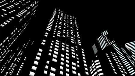 Des gratte-ciel dans une ville nocturne 