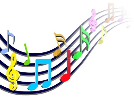 Notes de musique colorées 