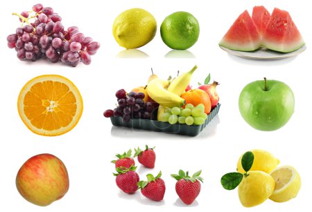 collage coloré de fruits assortis 