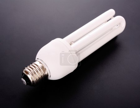 Ampoule économie d'énergie sur noir 