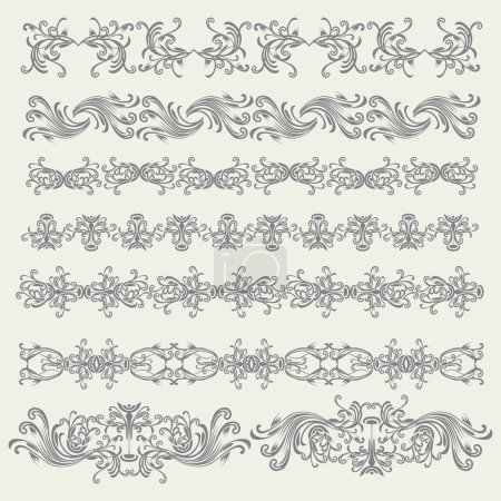 Ensemble d'éléments floraux vintage 
