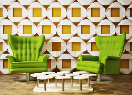 Chambre intérieure moderne avec de beaux meubles à l'intérieur .