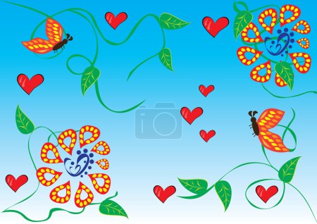 fond abstrait avec des fleurs