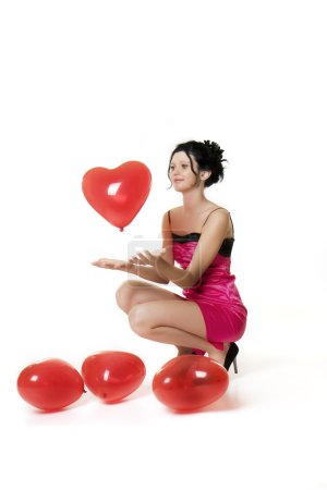 fille avec un coeur